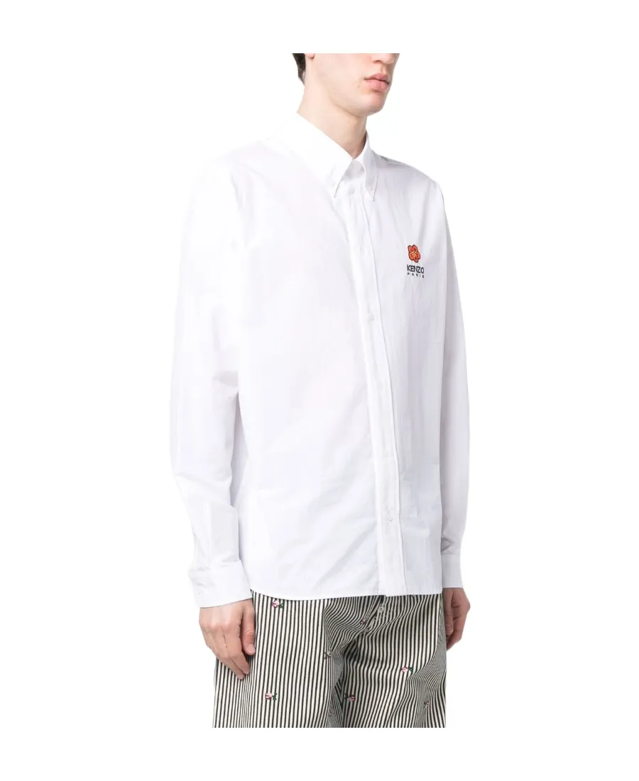 Boke Flower Embroidered Buttoned Shirt