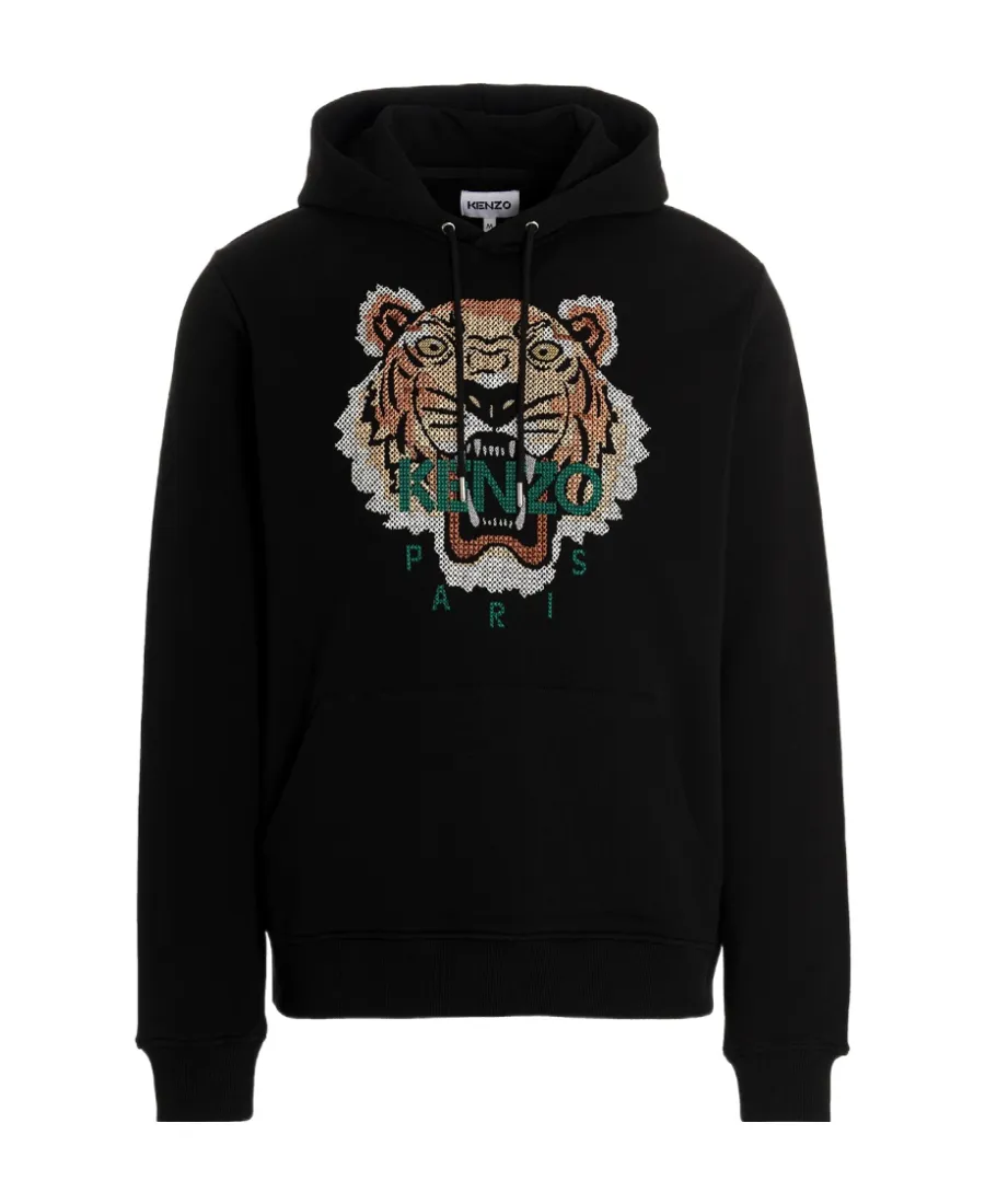Cross Stitch Tiger Logo Hoodie