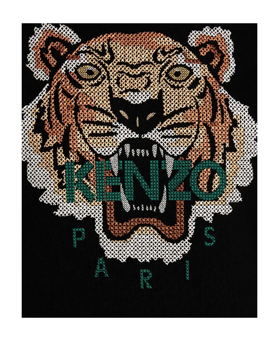 Cross Stitch Tiger Logo Hoodie