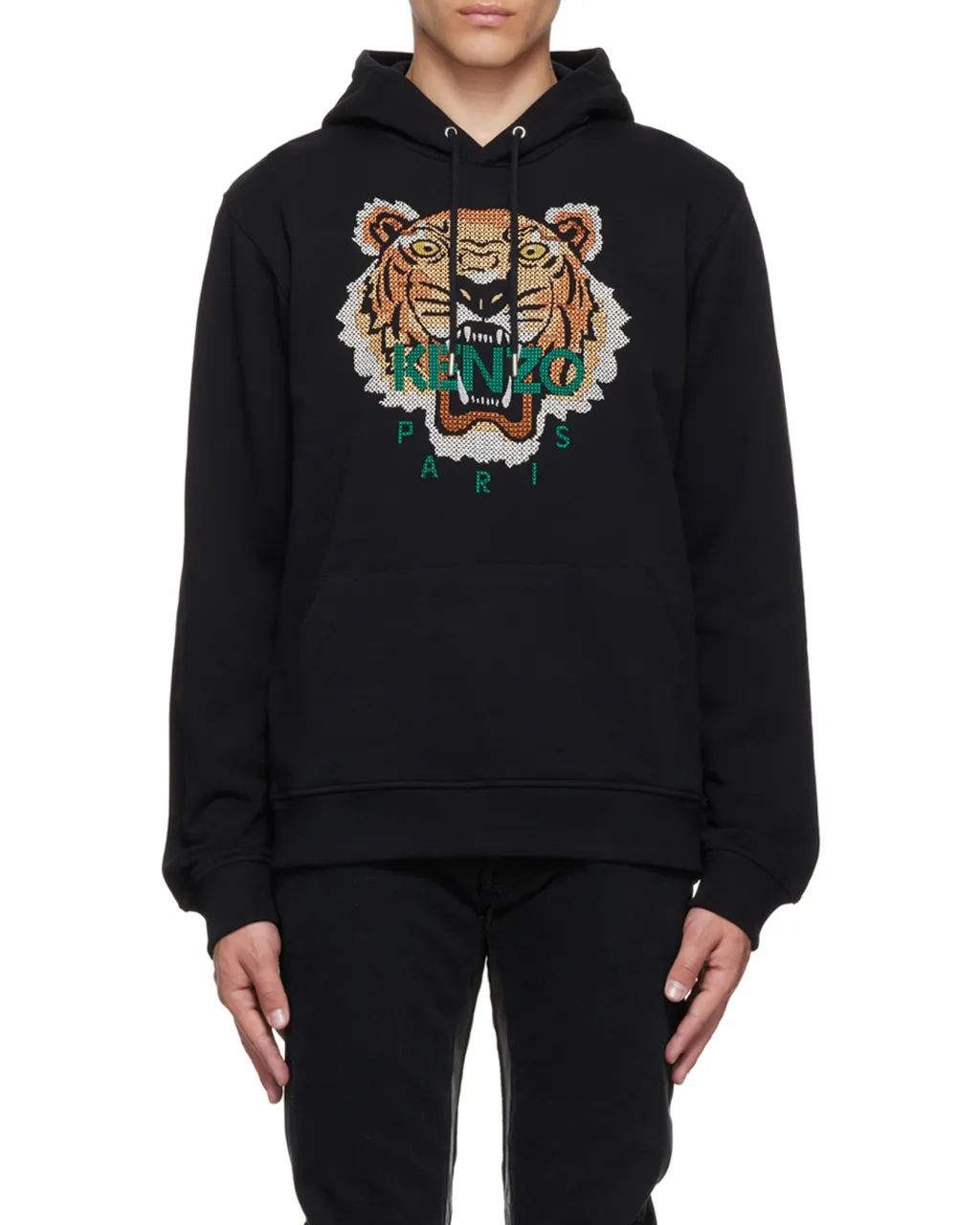 Cross Stitch Tiger Logo Hoodie