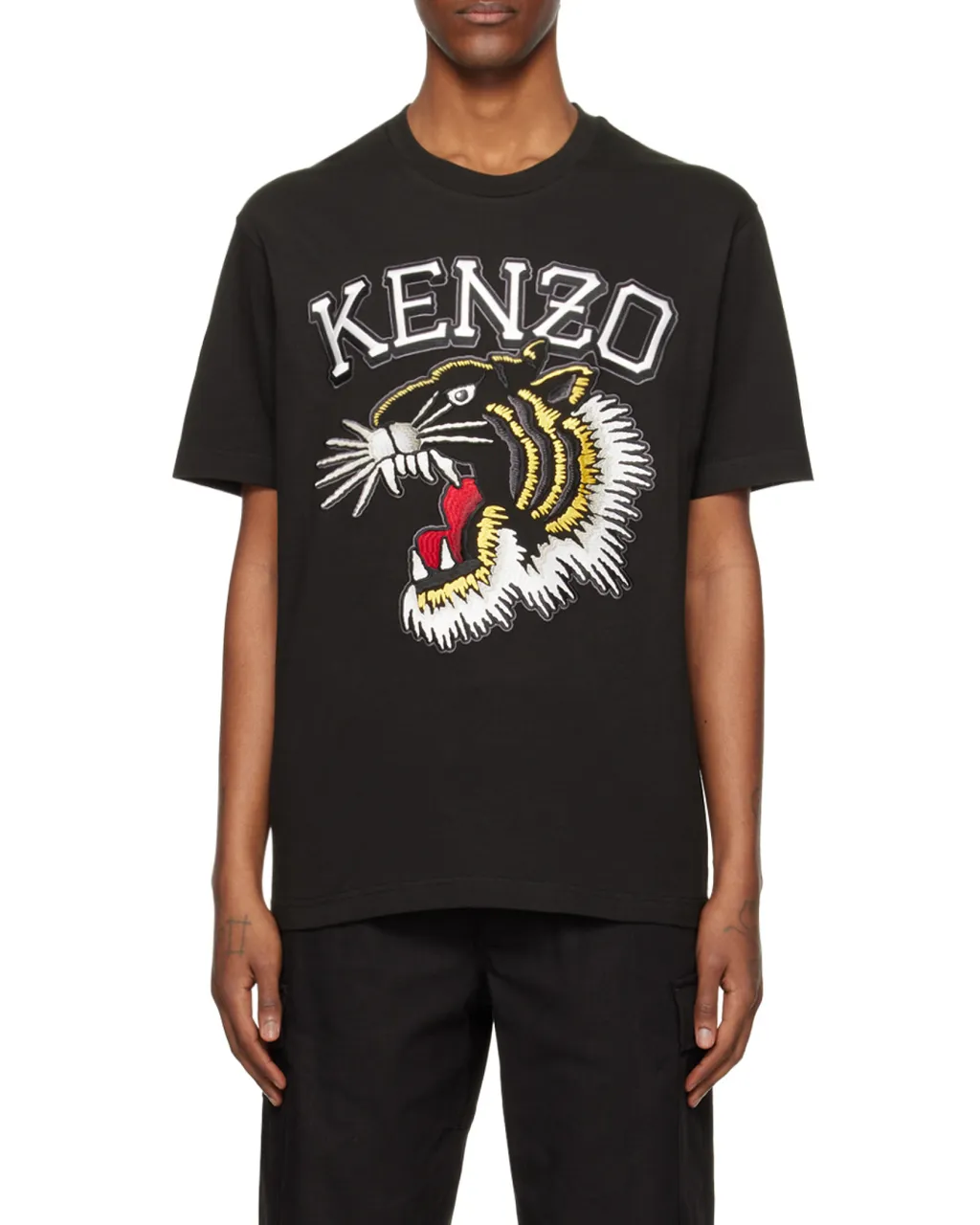 Tiger Embroidered Crewneck T-Shirt