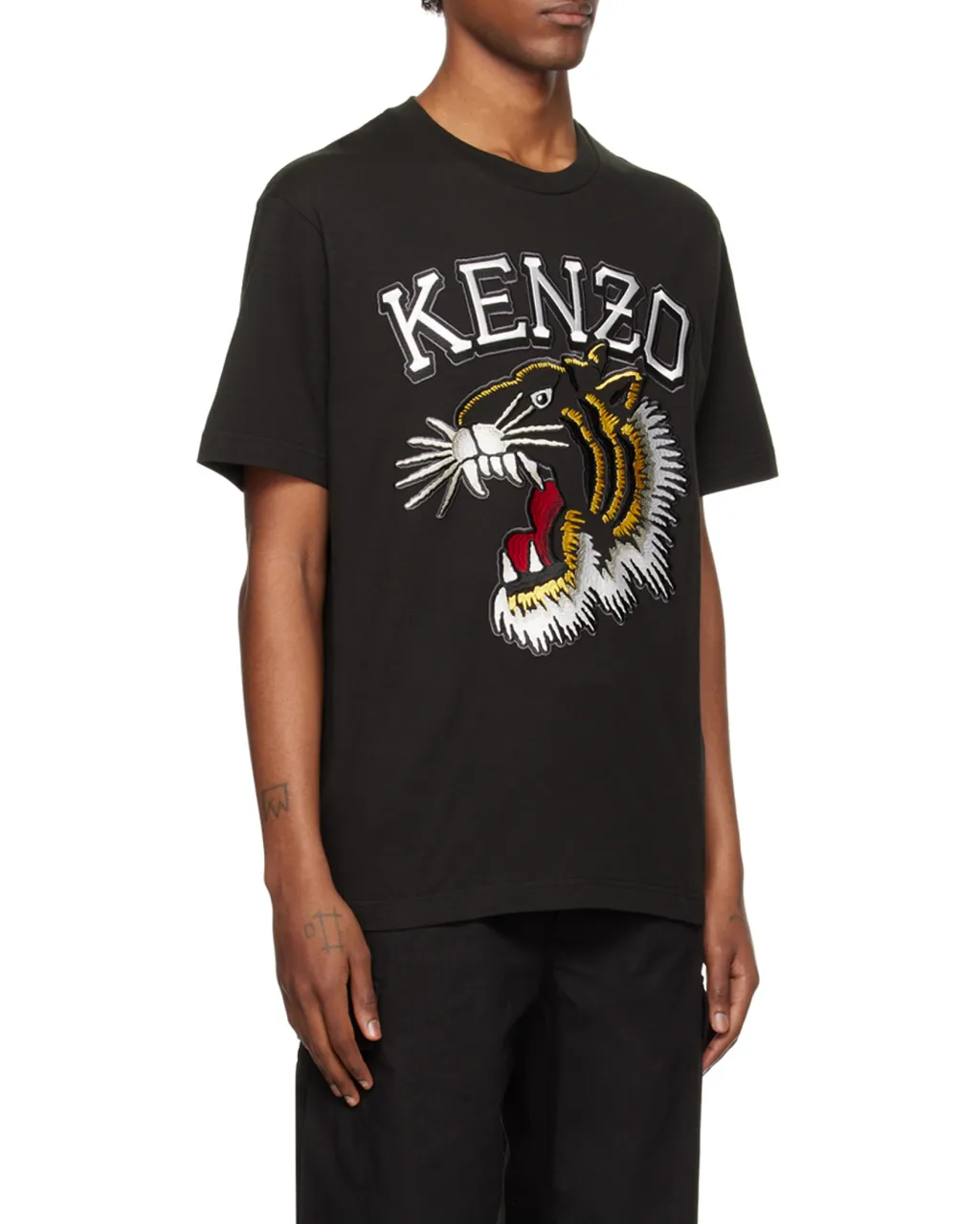 Tiger Embroidered Crewneck T-Shirt