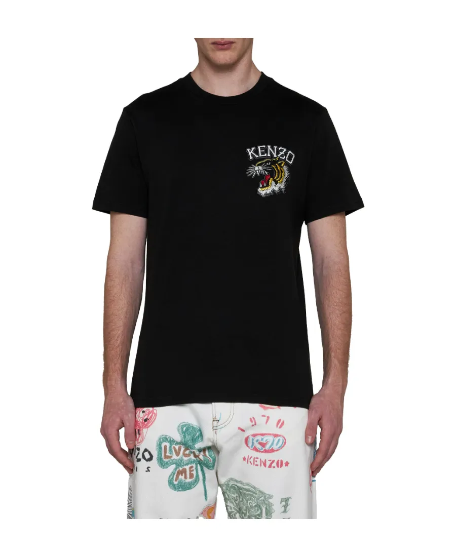 Tiger Embroidered Crewneck T-Shirt