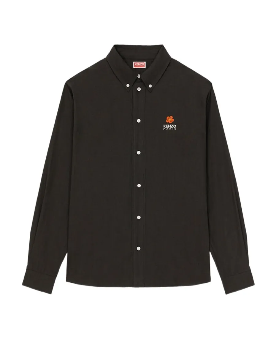 Boke Flower-Embroidered Long-Sleeved Shirt