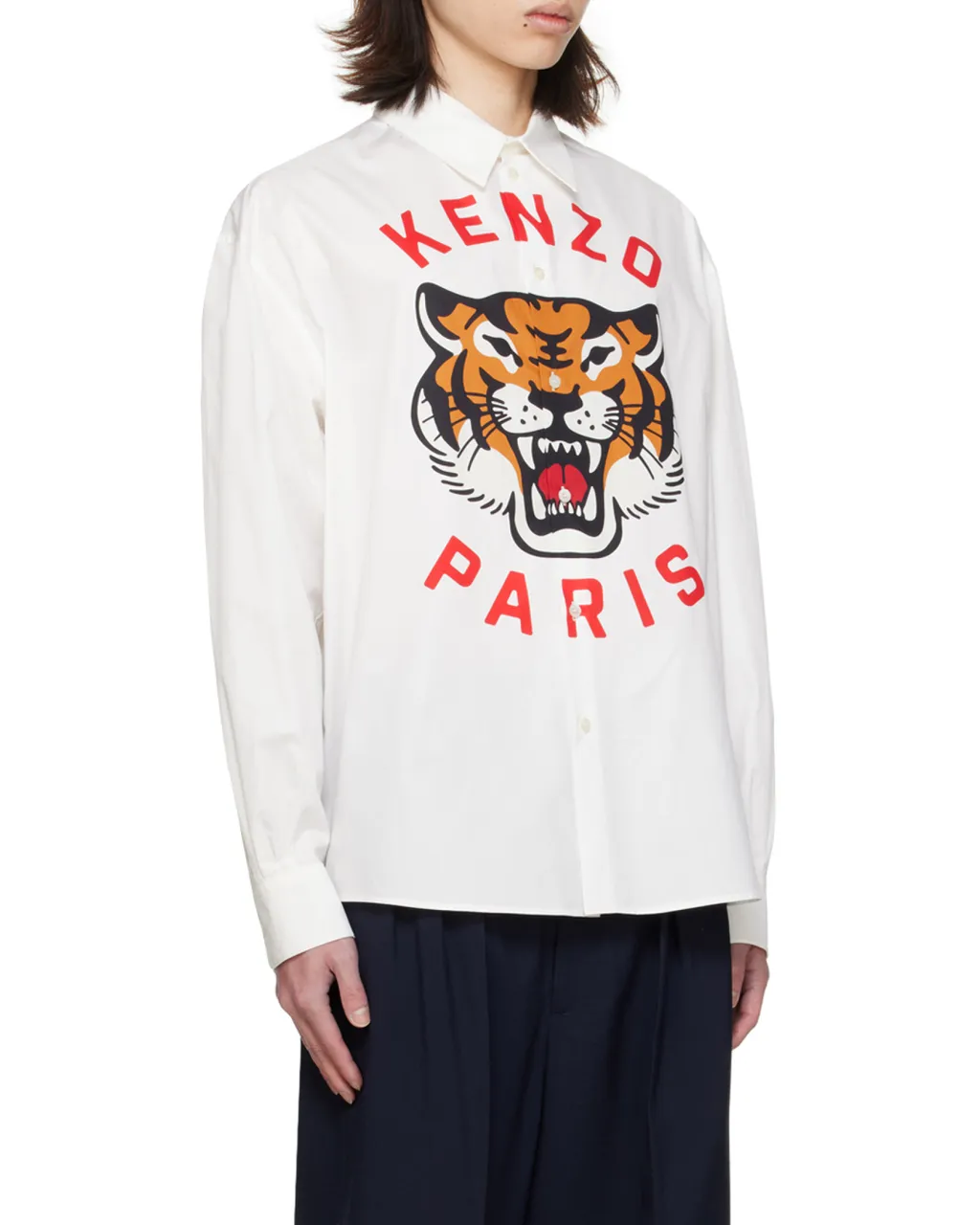 Logo Tiger Printed Buttoned Shirt