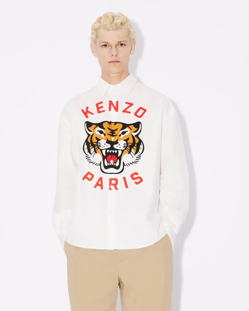 Logo Tiger Printed Buttoned Shirt