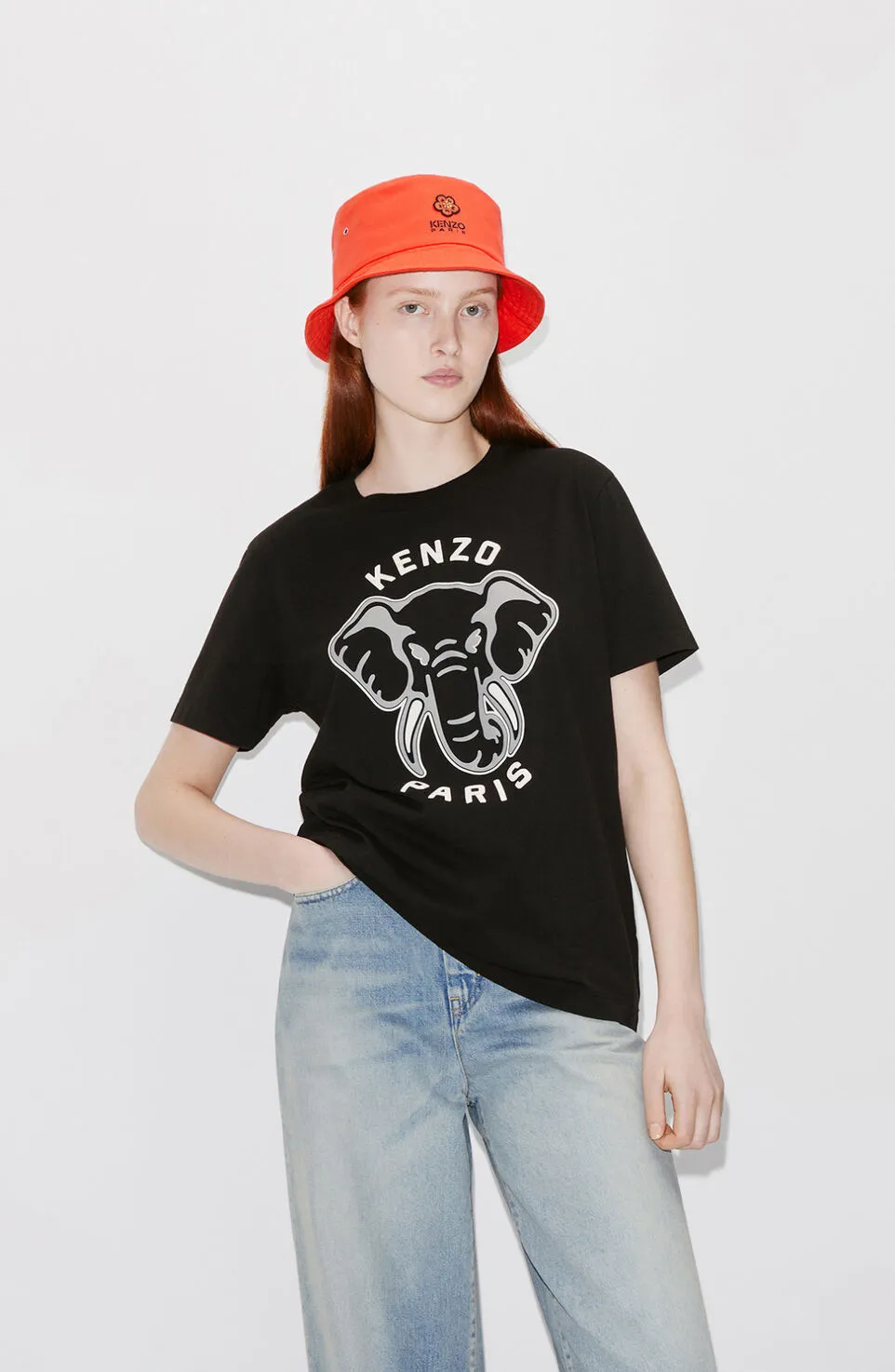 Loose-Fit Varsity Jungle Elephant T-Shirt