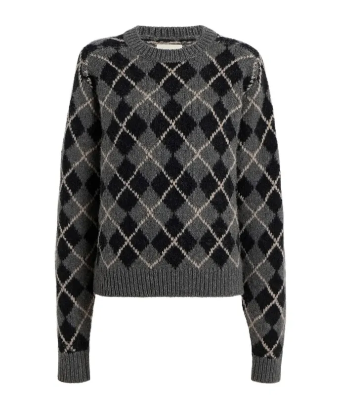 Geometric Patterned Crewneck Sweater