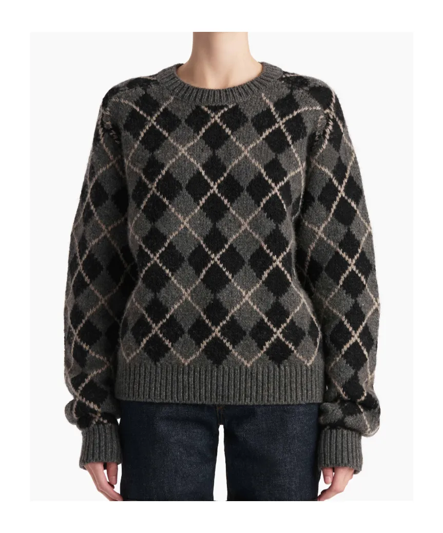 Geometric Patterned Crewneck Sweater