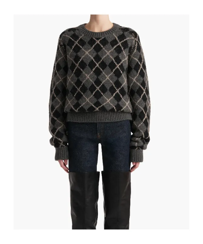 Geometric Patterned Crewneck Sweater