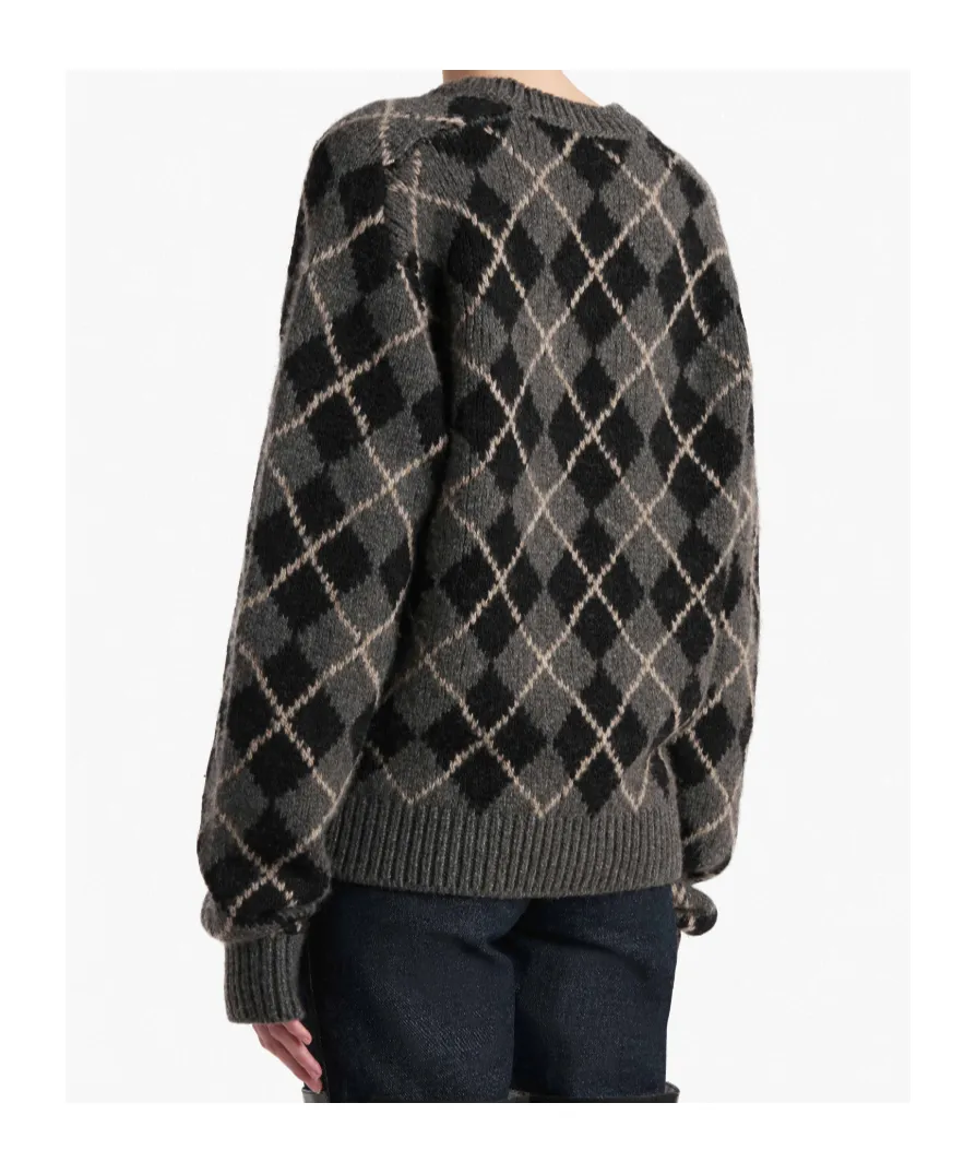 Geometric Patterned Crewneck Sweater