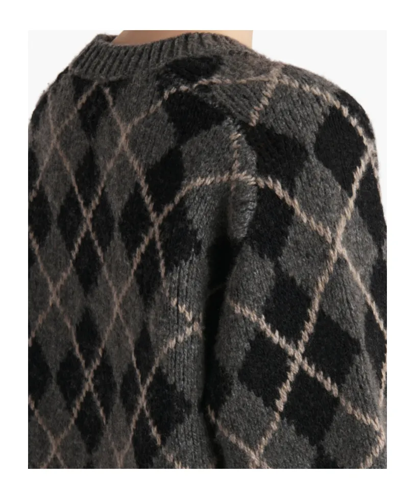 Geometric Patterned Crewneck Sweater