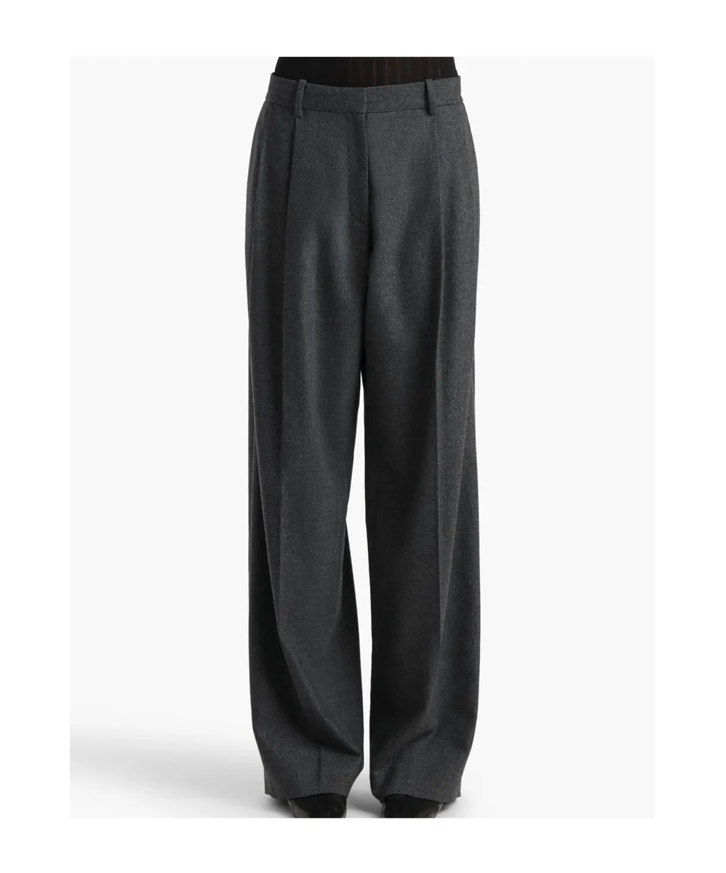 Pleated Straight-Leg Trousers