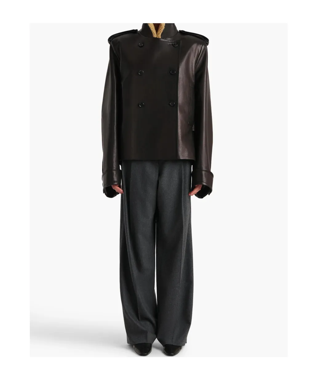 Pleated Straight-Leg Trousers