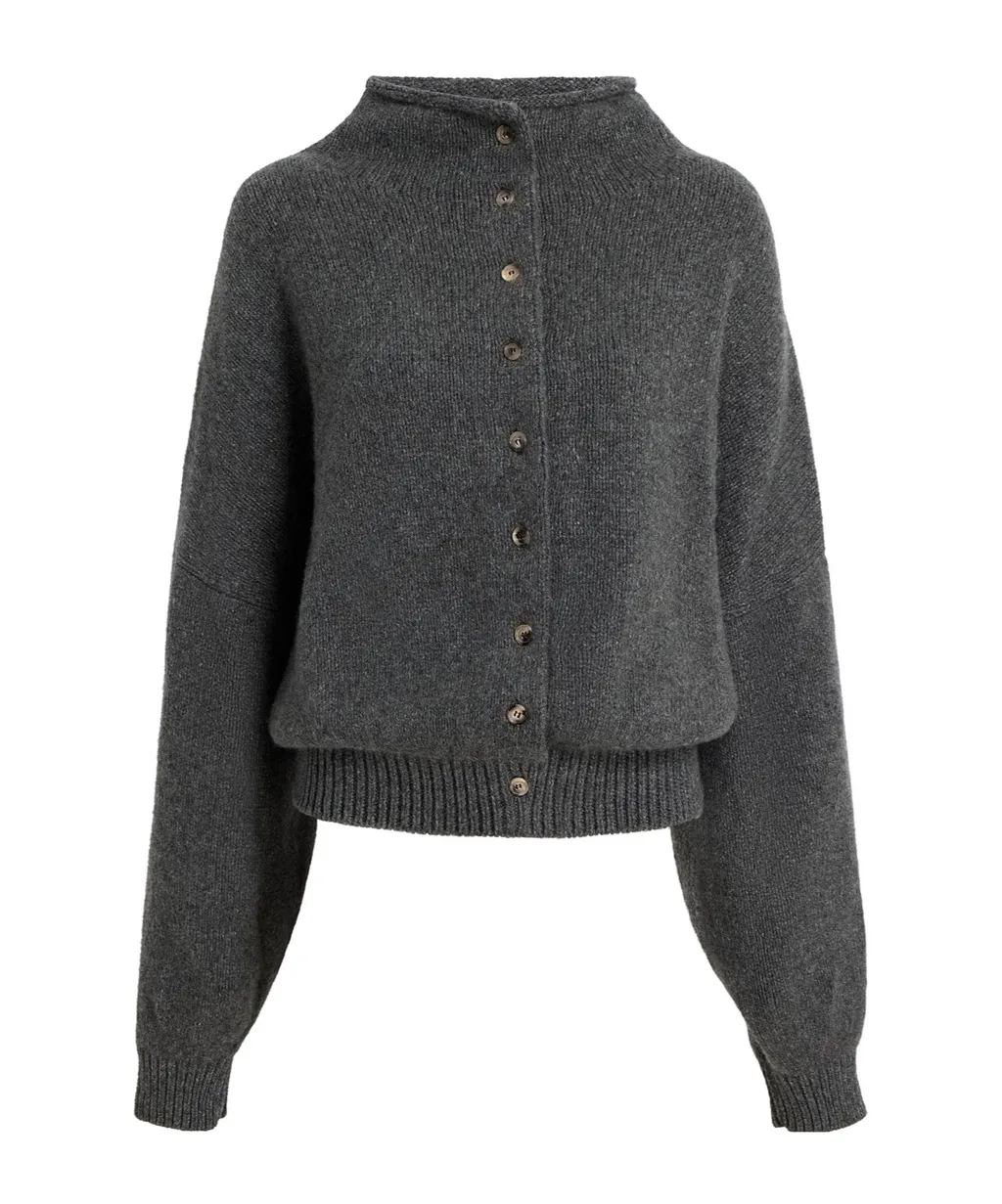 Nelya Long-Sleeved Ribbed Cardigan