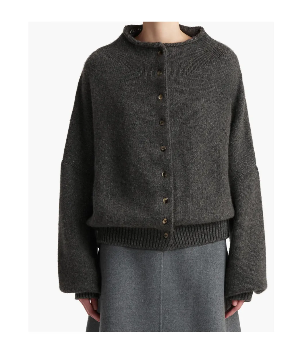 Nelya Long-Sleeved Ribbed Cardigan