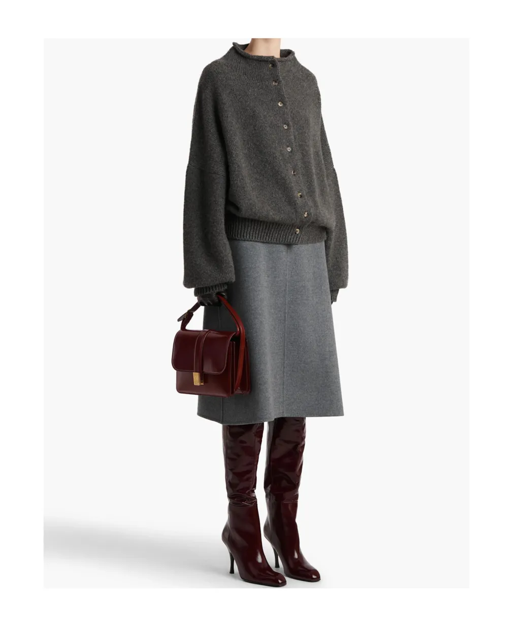 Nelya Long-Sleeved Ribbed Cardigan