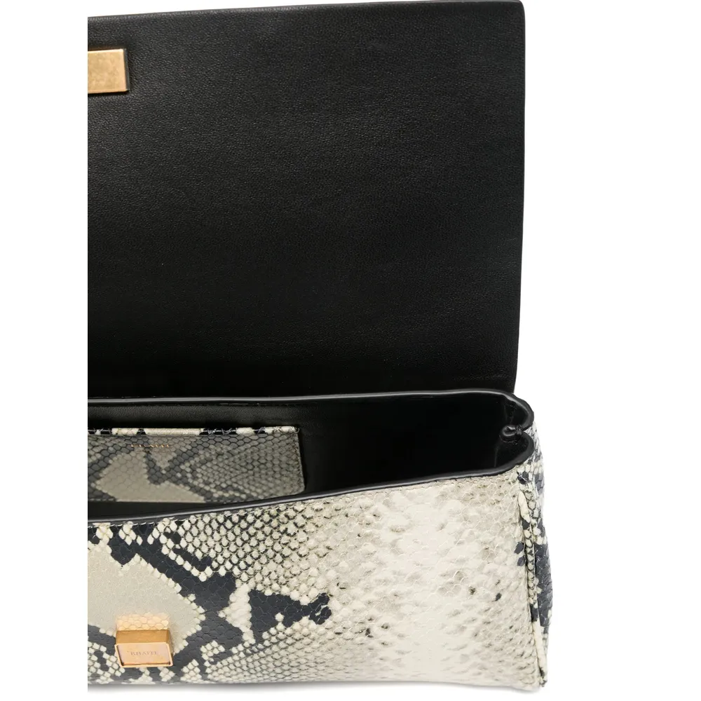 Snakeskin Flap Clutch