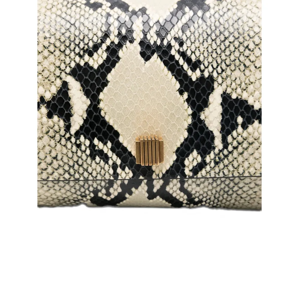 Snakeskin Flap Clutch