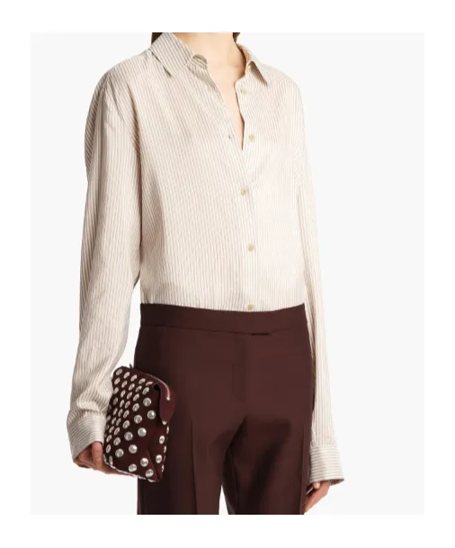Stripe-Pattern Long-Sleeve Shirt