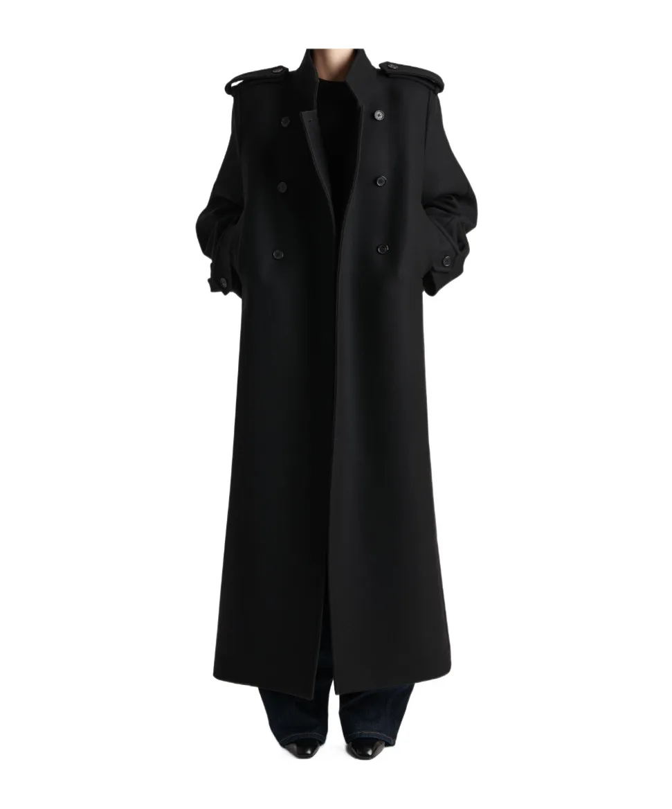 Double-Breasted Long Sleeved Coat