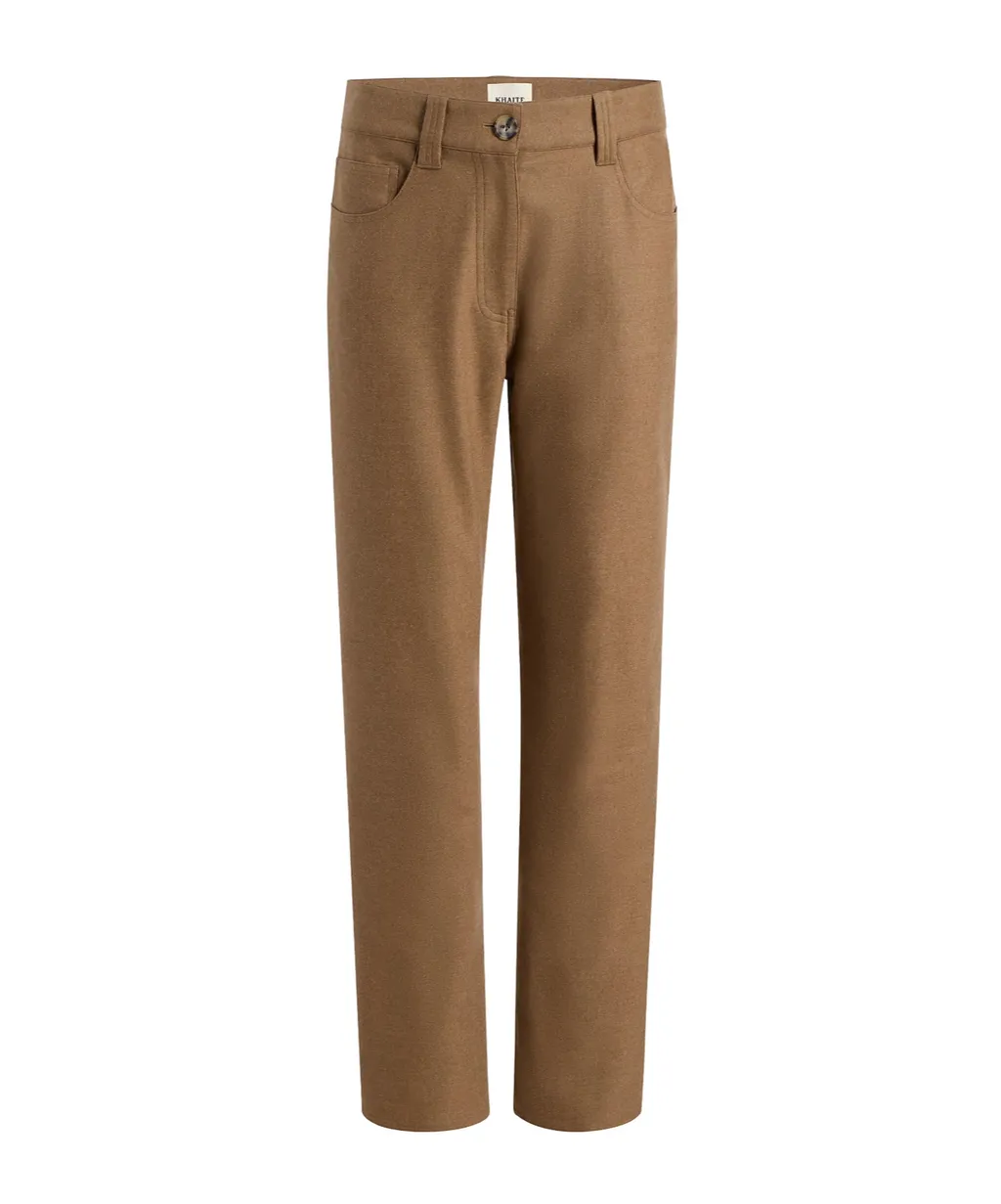 Straight-Leg Wool-Blend Trousers