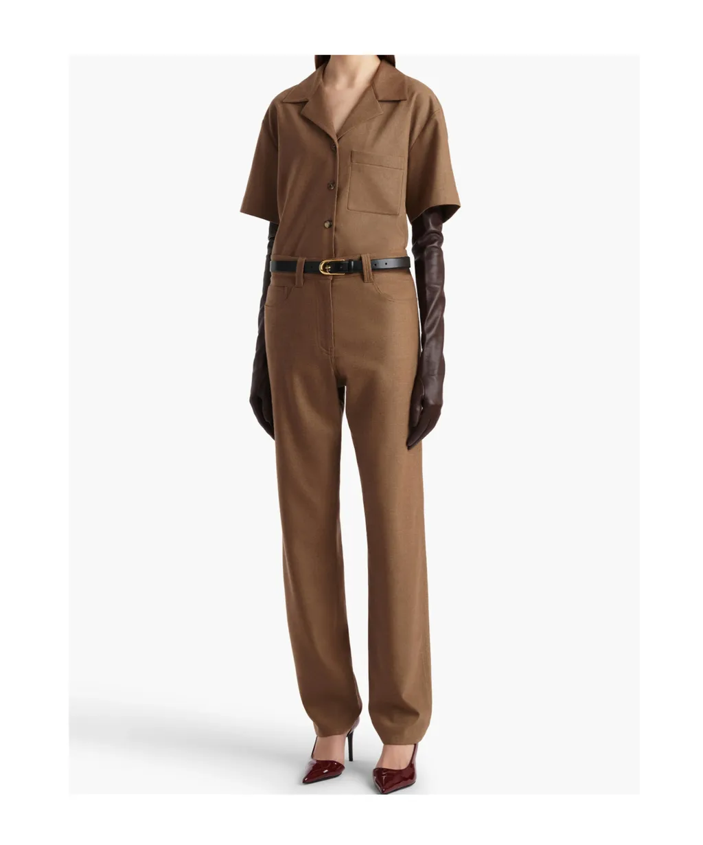 Straight-Leg Wool-Blend Trousers