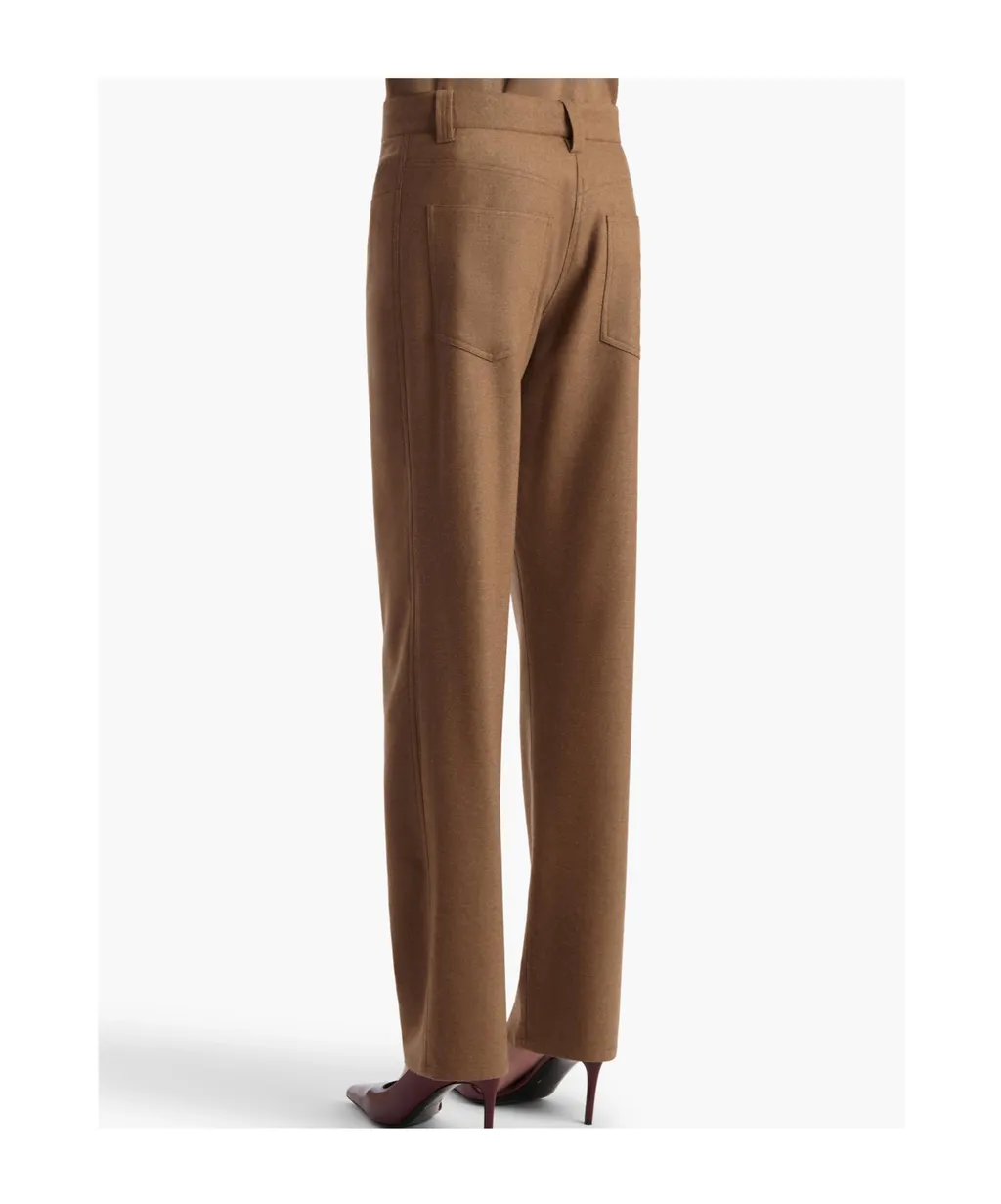 Straight-Leg Wool-Blend Trousers