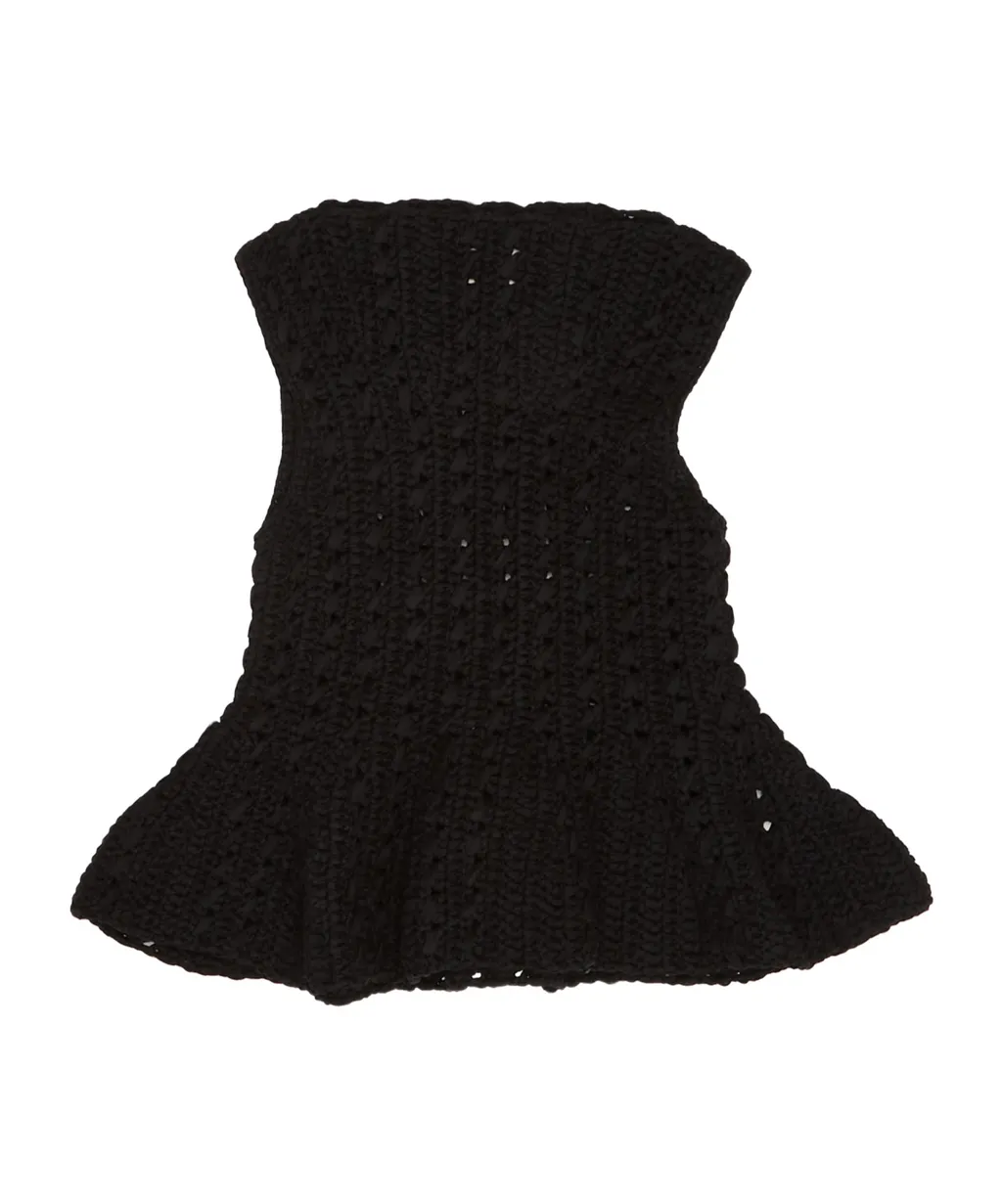 Yuka Crocheted Peplum Top