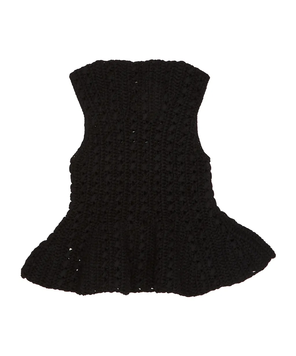 Yuka Crocheted Peplum Top
