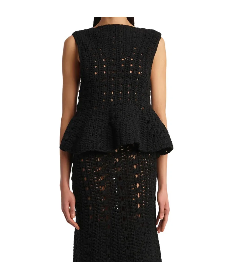 Yuka Crocheted Peplum Top