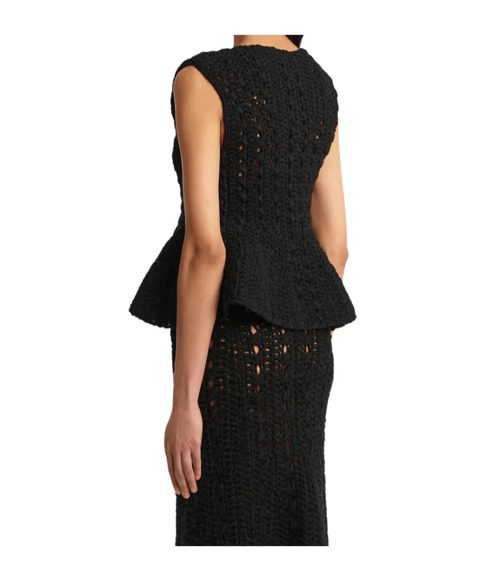 Yuka Crocheted Peplum Top