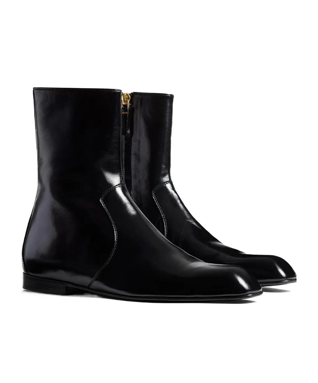 Leather Zip Boots