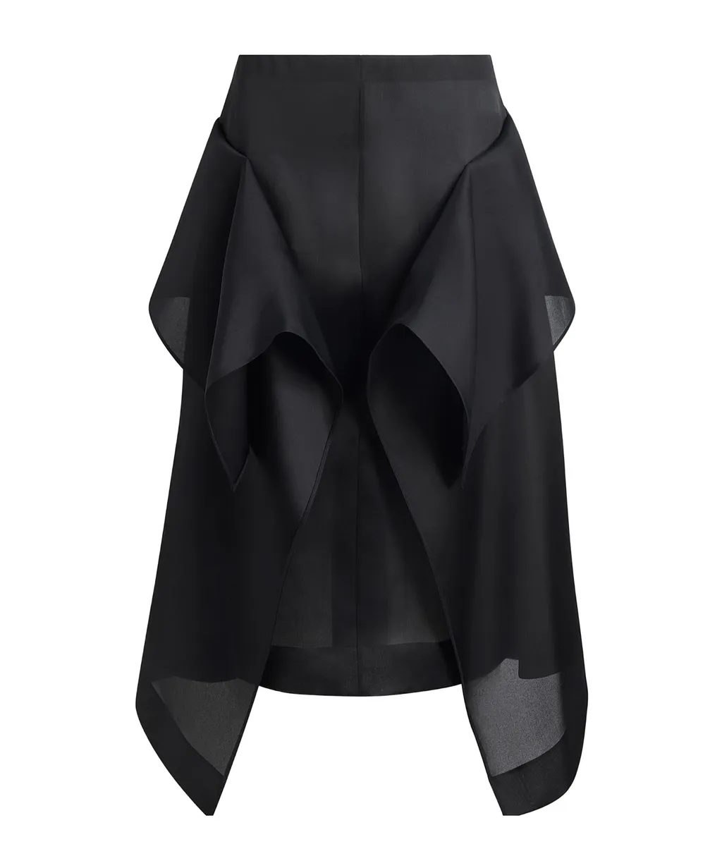 Nina Ruffled Silk Skirt