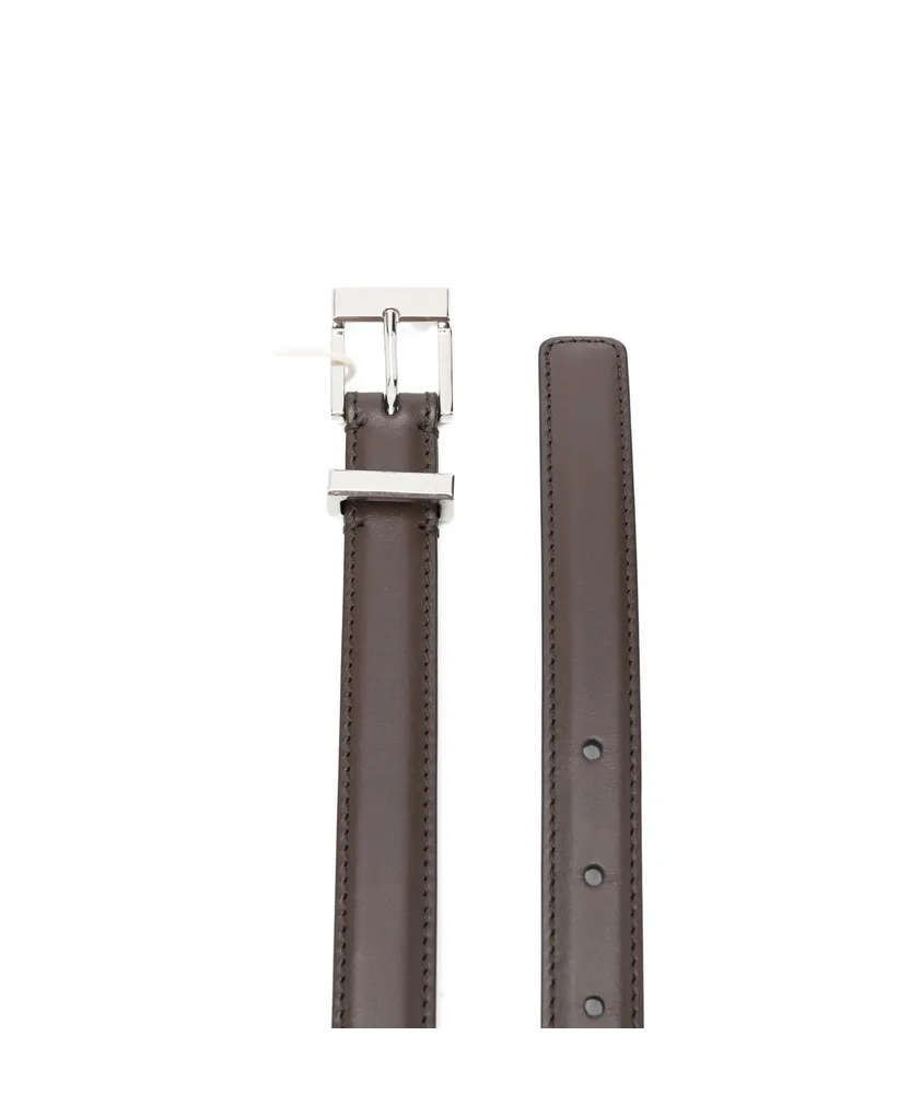 Leather Square-Buckle Belt