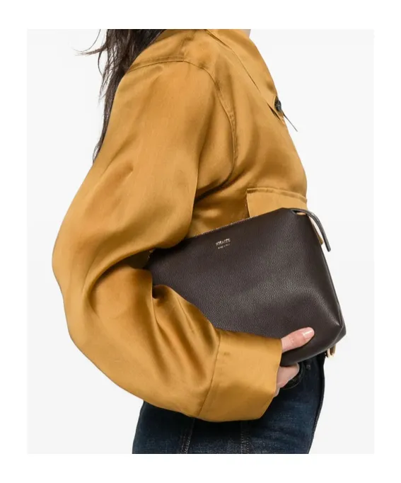 Lina Zip-Top Leather Shoulder Bag