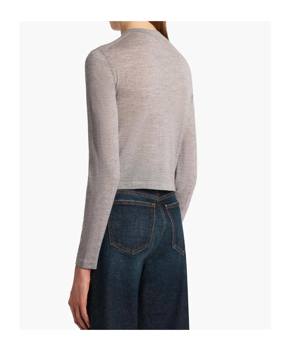 Button-Front Wool-Blend Cardigan