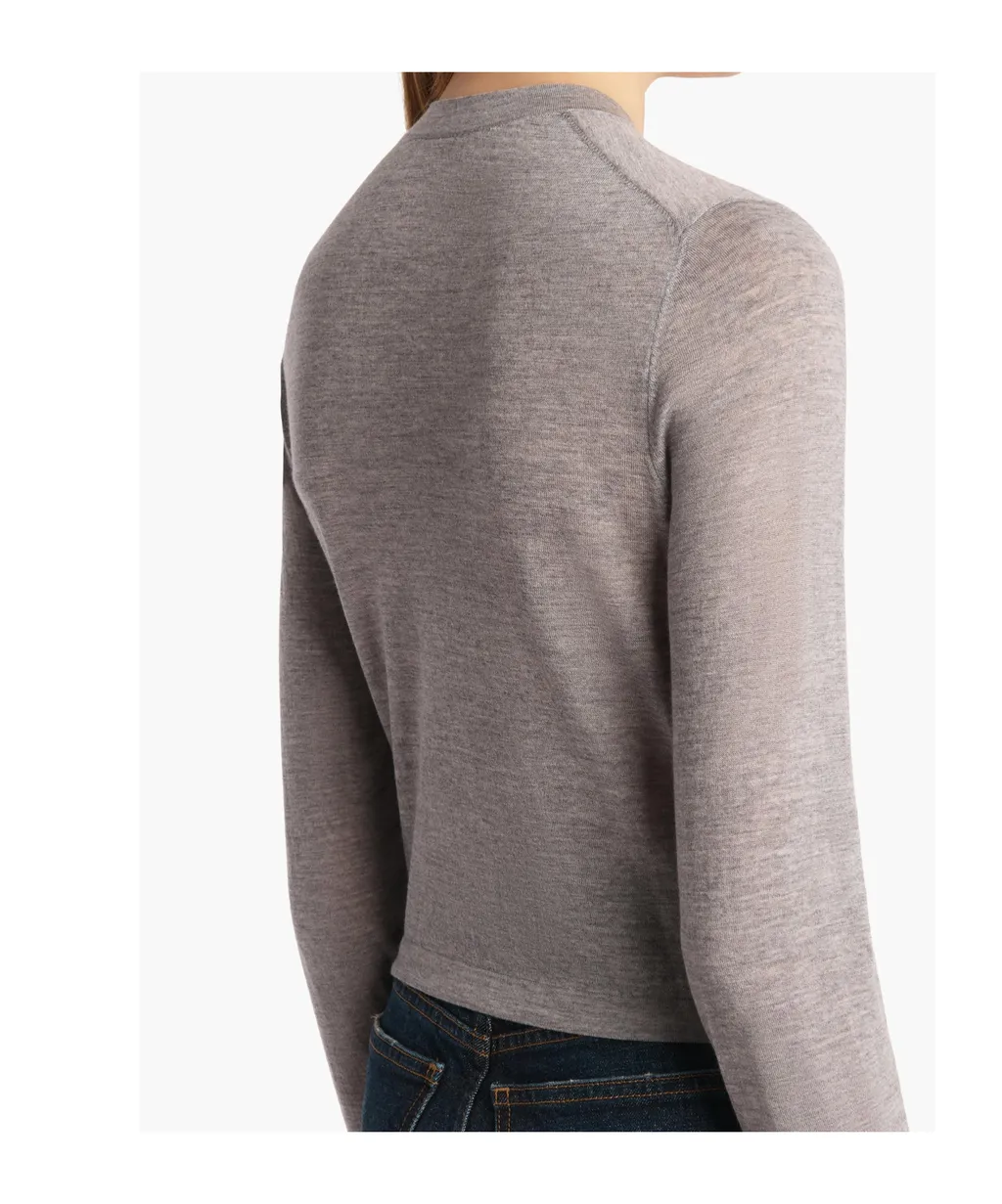 Button-Front Wool-Blend Cardigan