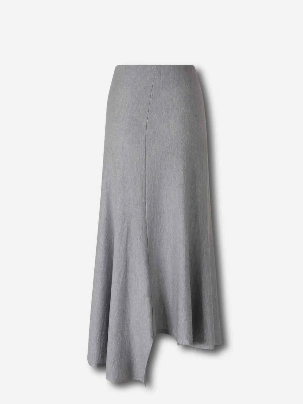 Asymmetrical Hem Jersey Midi Skirt