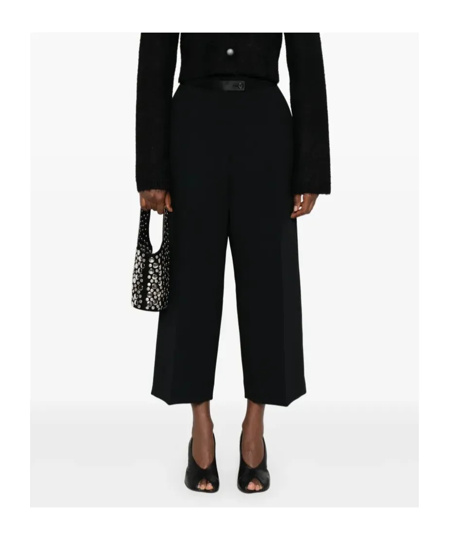 Wide-Leg Cropped Trousers