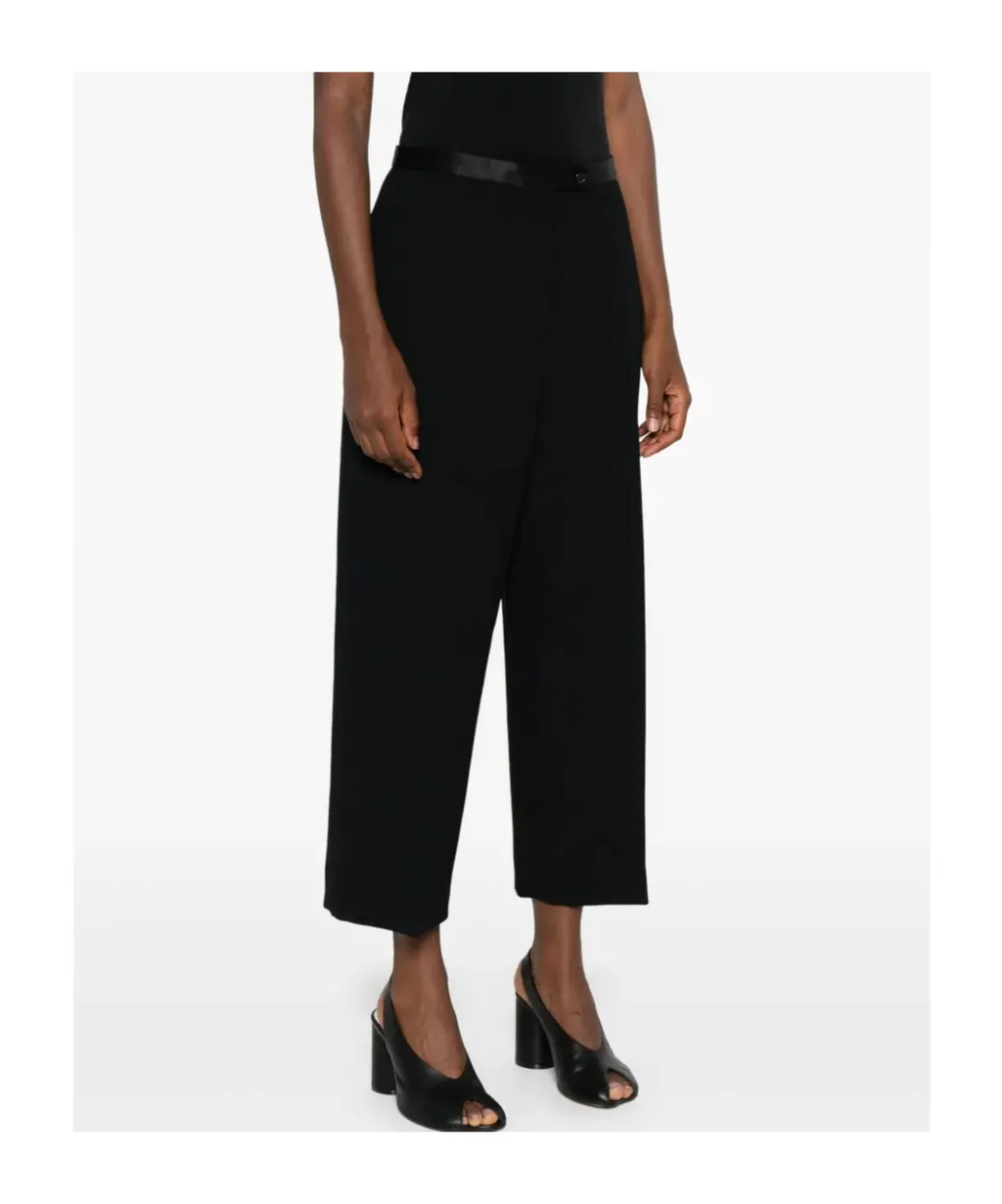 Wide-Leg Cropped Trousers