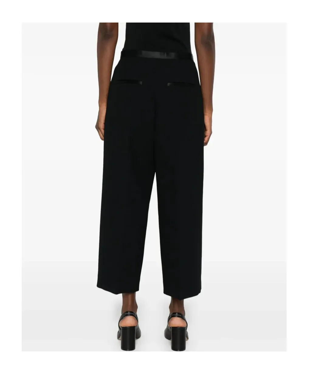 Wide-Leg Cropped Trousers