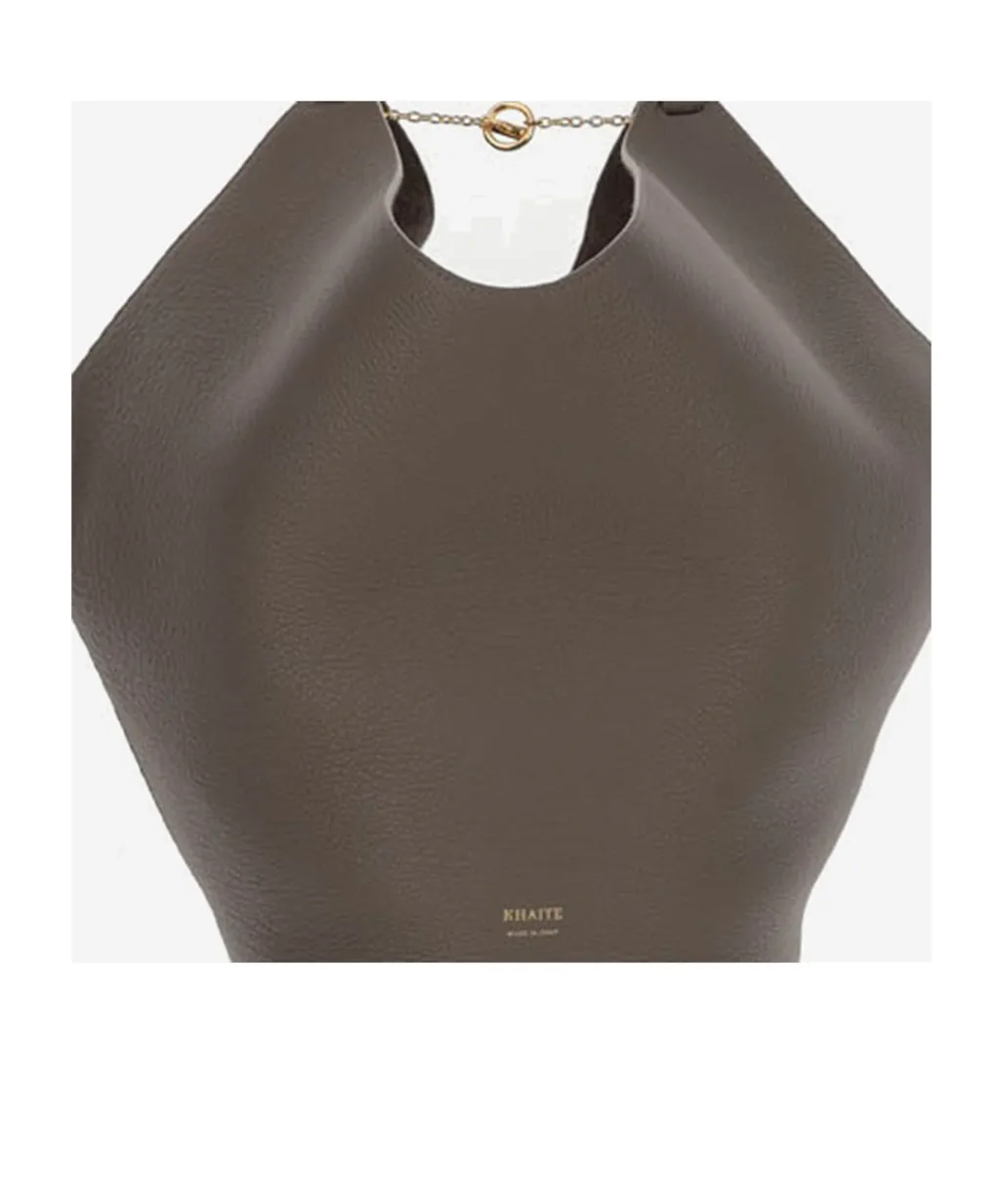 Logo Printed Chain Detailed Shoulder Bag