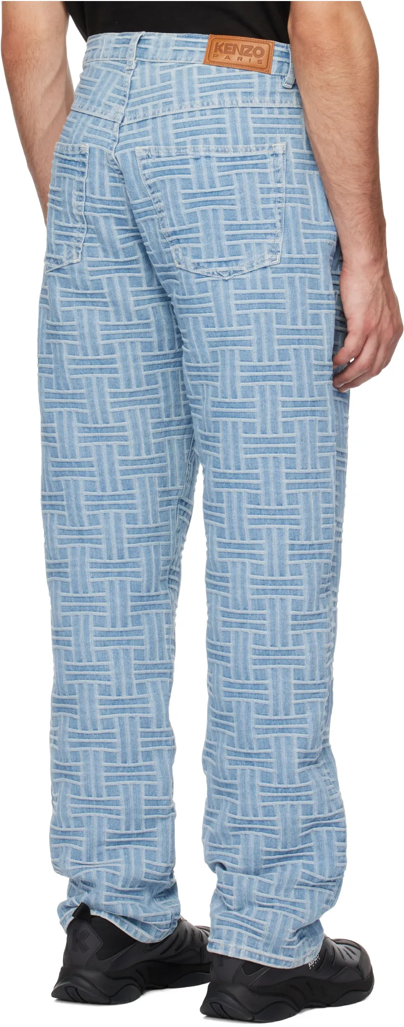 Weave Botton Loose-Fit Denim Jeans