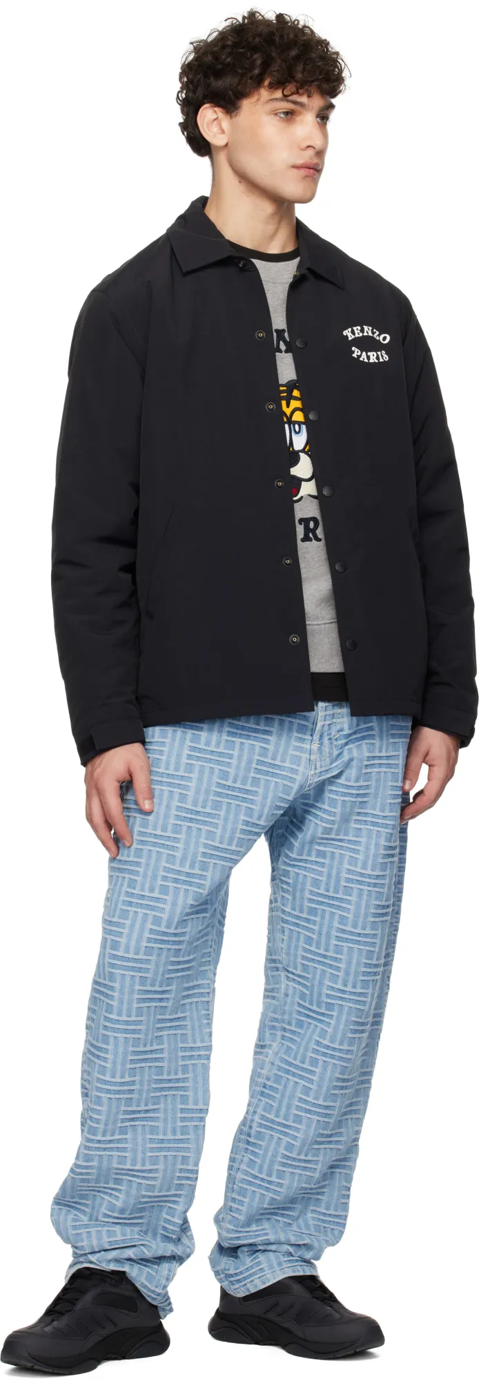 Weave Botton Loose-Fit Denim Jeans
