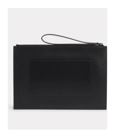 Stamp Zipped Large Clutch Bag