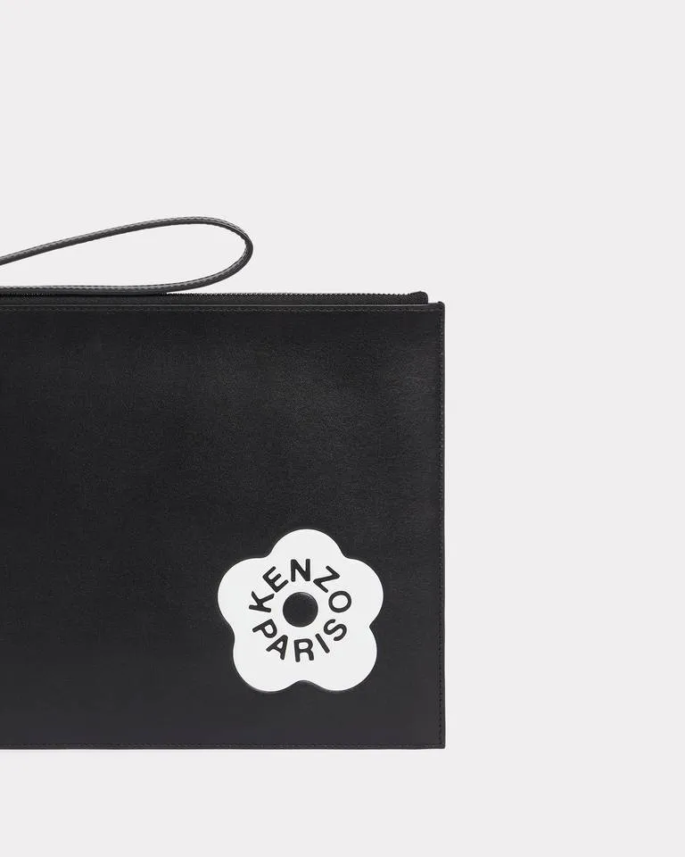 Stamp Zipped Large Clutch Bag