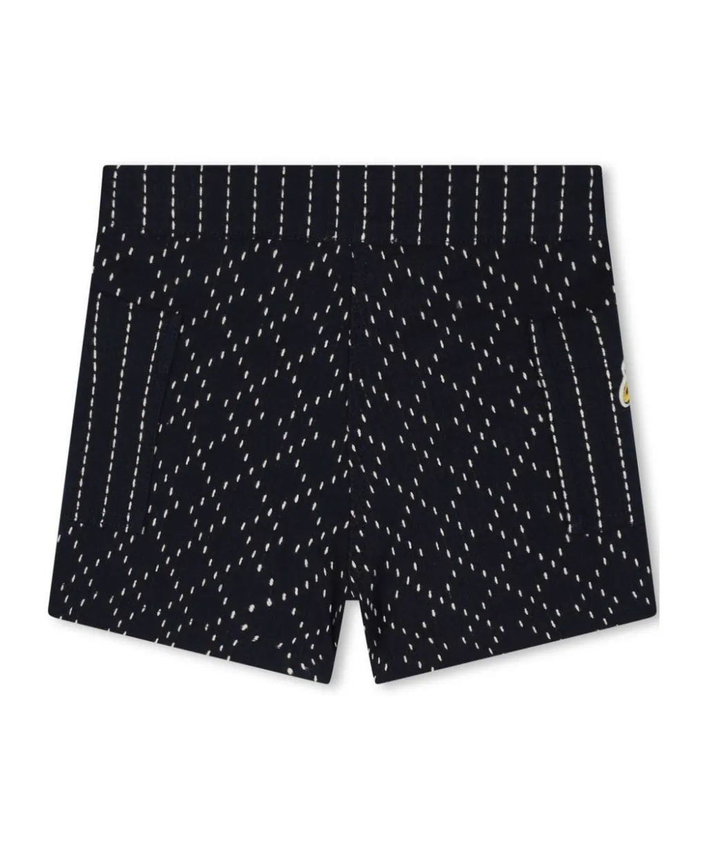 Logo-Appliqué Stitched Mini Shorts