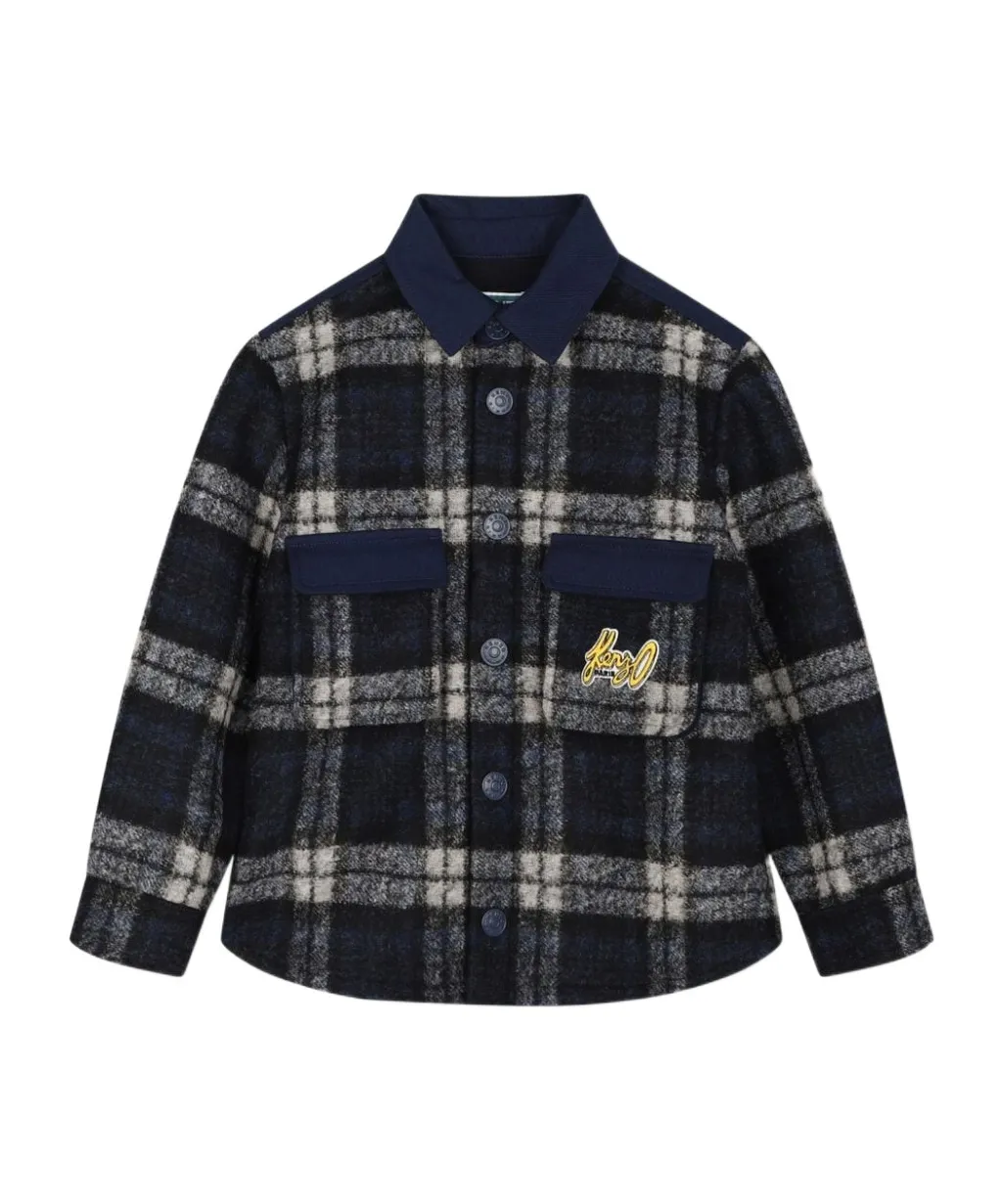 Logo Patch Checkered Overshirt