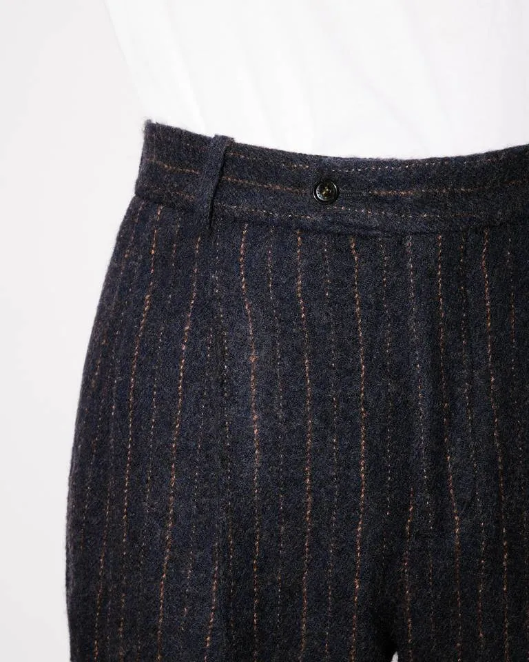 Straight Pleated Tailored Pants In Virgin Wool